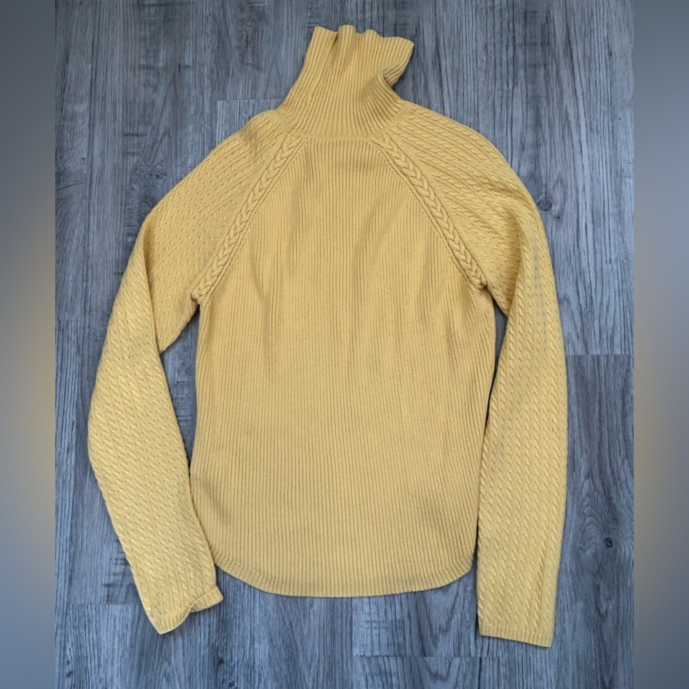 Vintage Tommy Hilfiger Yellow Turtleneck Ribbed Sweater Sz XL